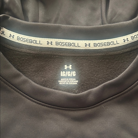 UNDER ARMOUR BASEBALL⚾️Black HOODIE Silver & White Logo Size Large - Picture 6 of 10